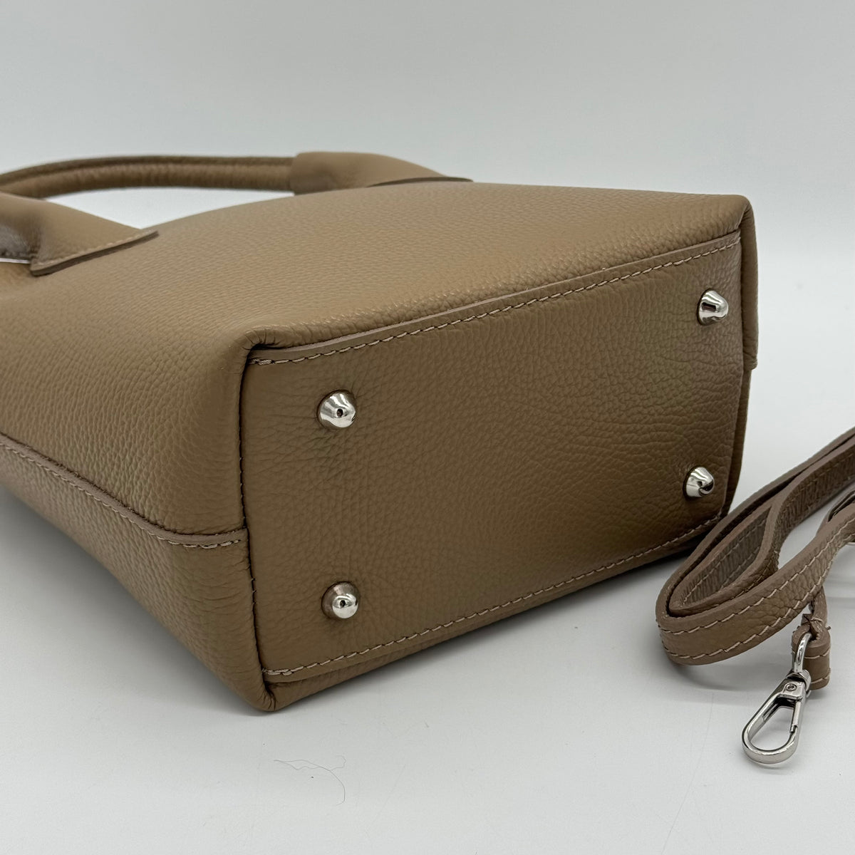 Leather Grab Crossbody Bucket Bag