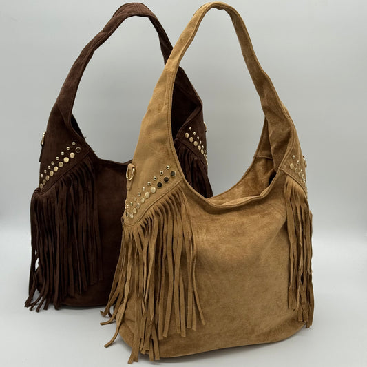 Faux Suede Boho Bag