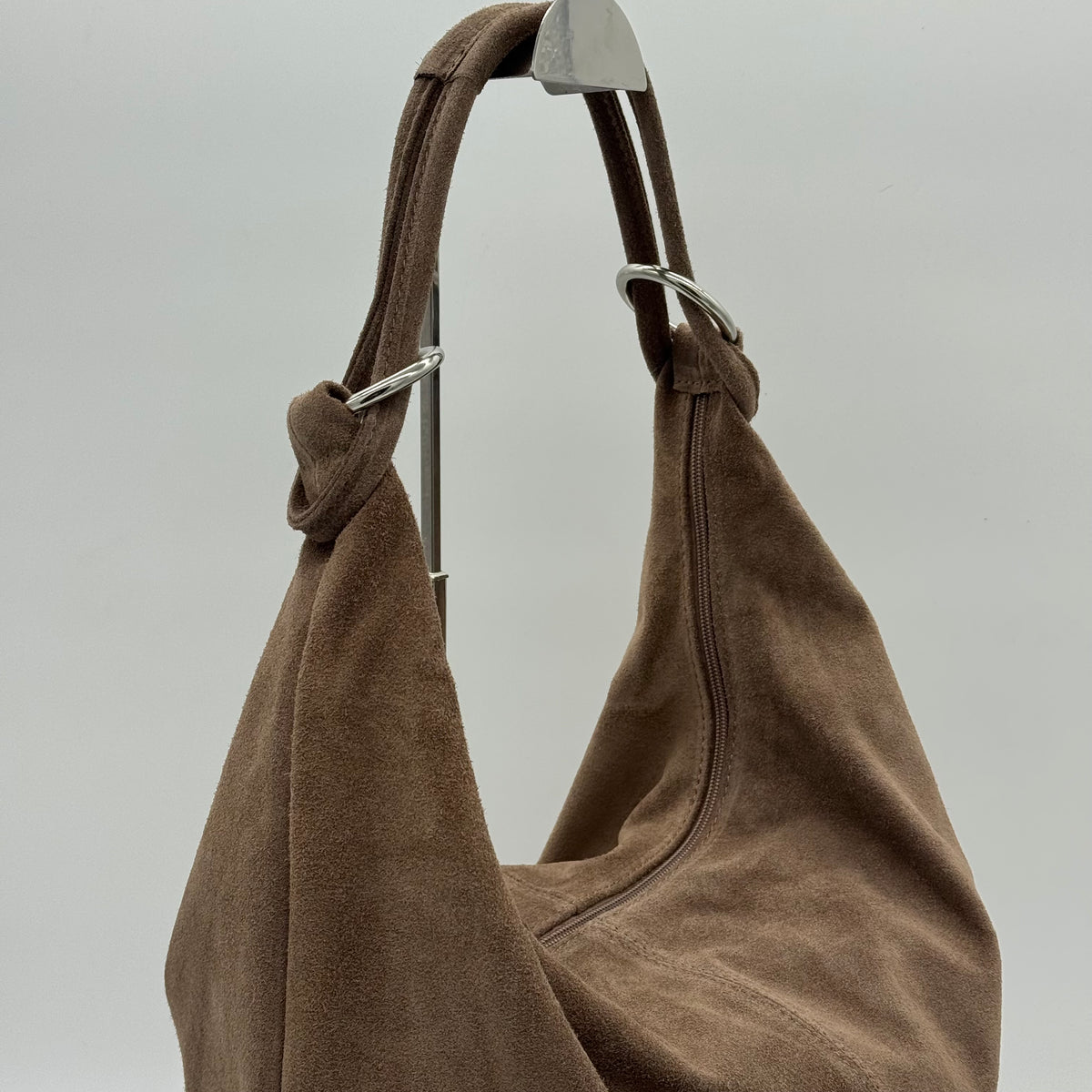 Suede Hobo Shoulder Bag
