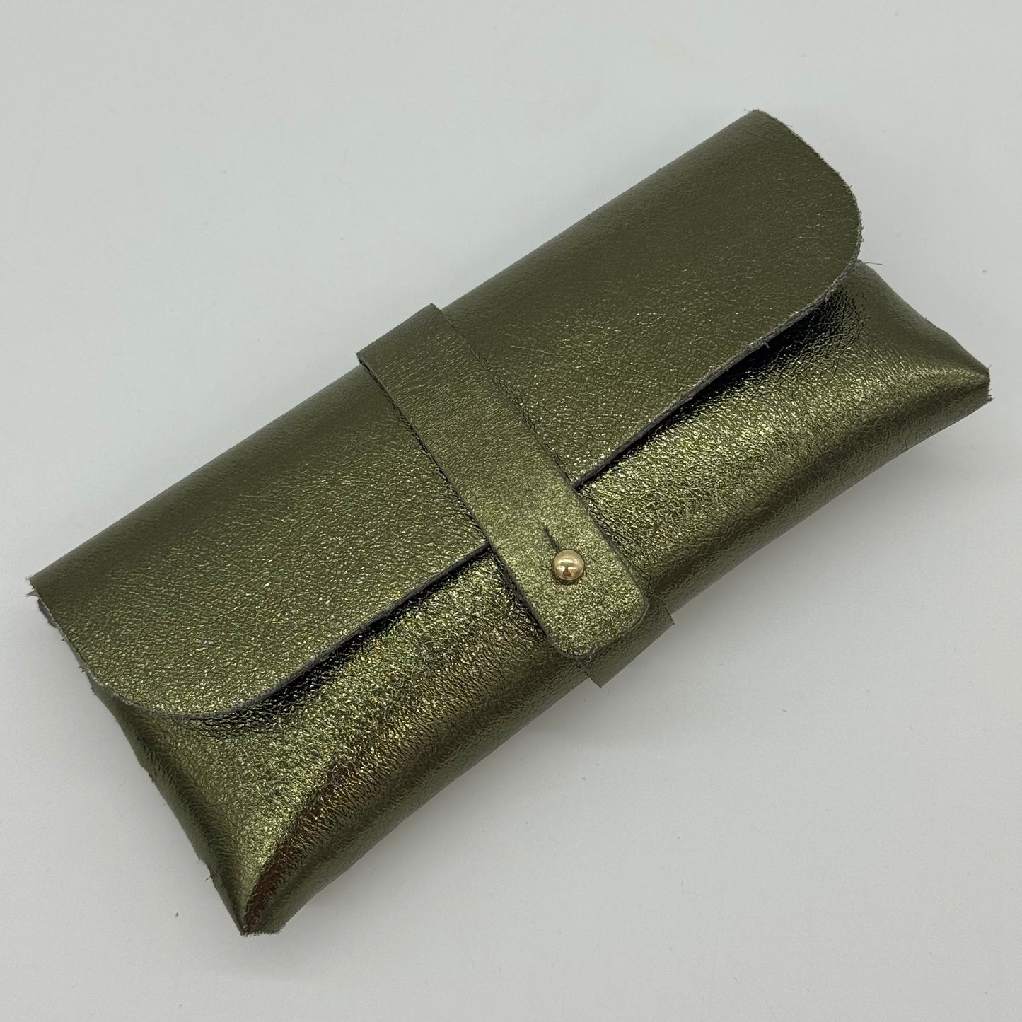 Metallic Leather Glasses Case