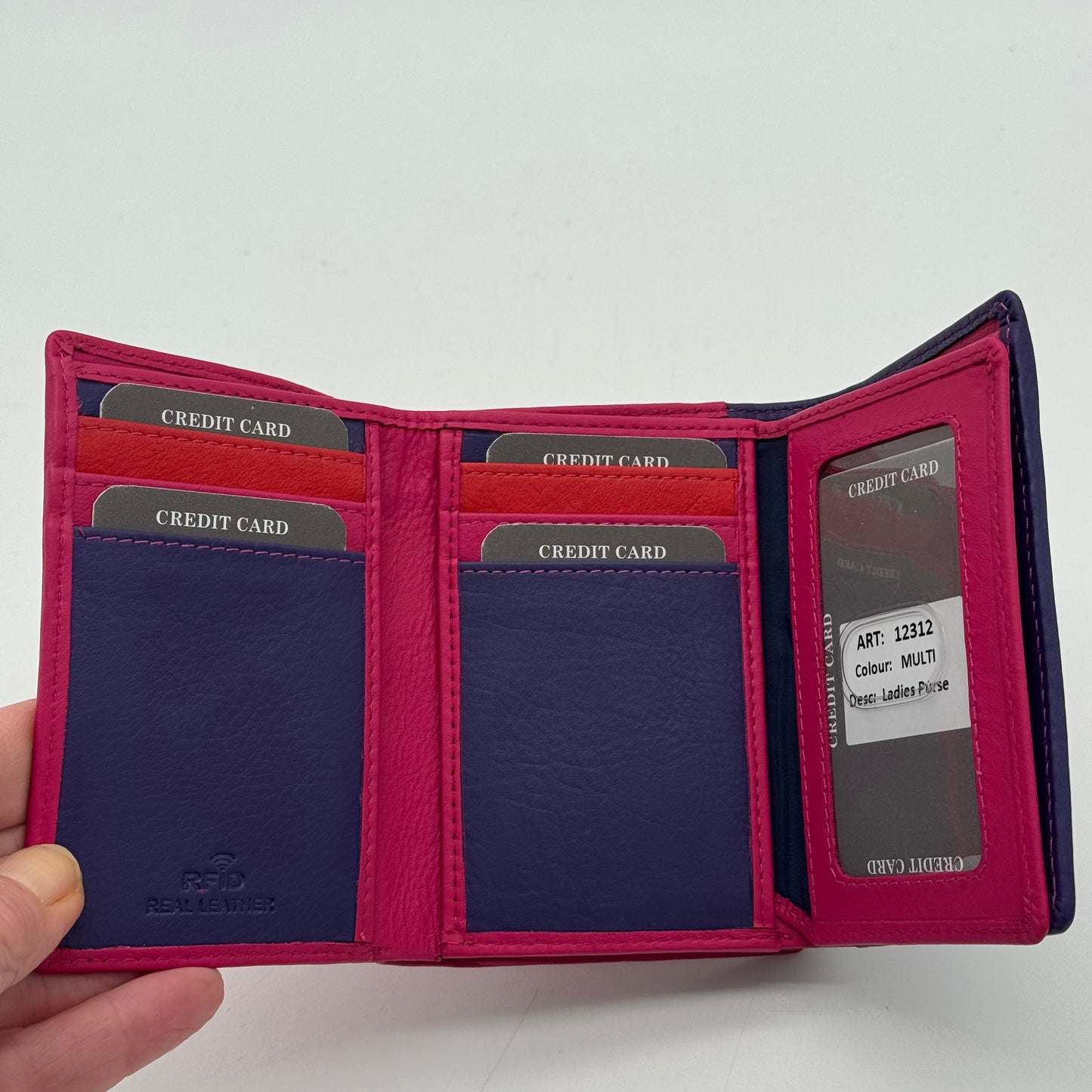 RFID Leather Multi Colour Wallet Purse