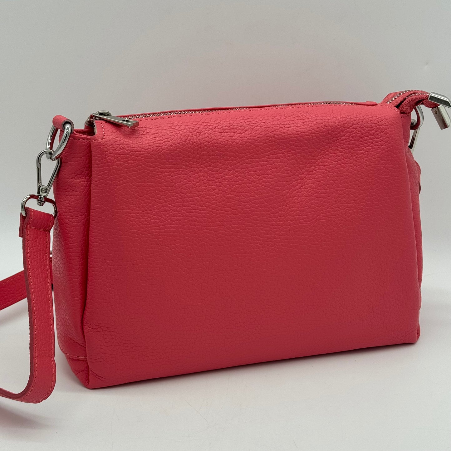 Leather Triple Compartment Crossbody Bag