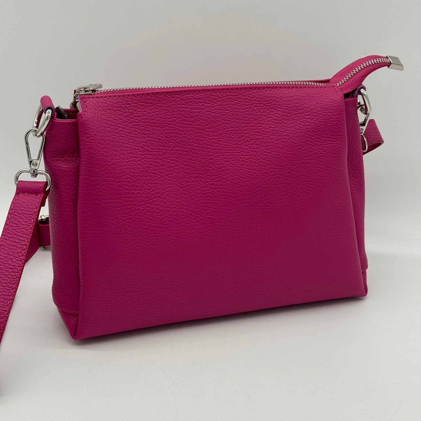 Leather Triple Compartment Crossbody Bag