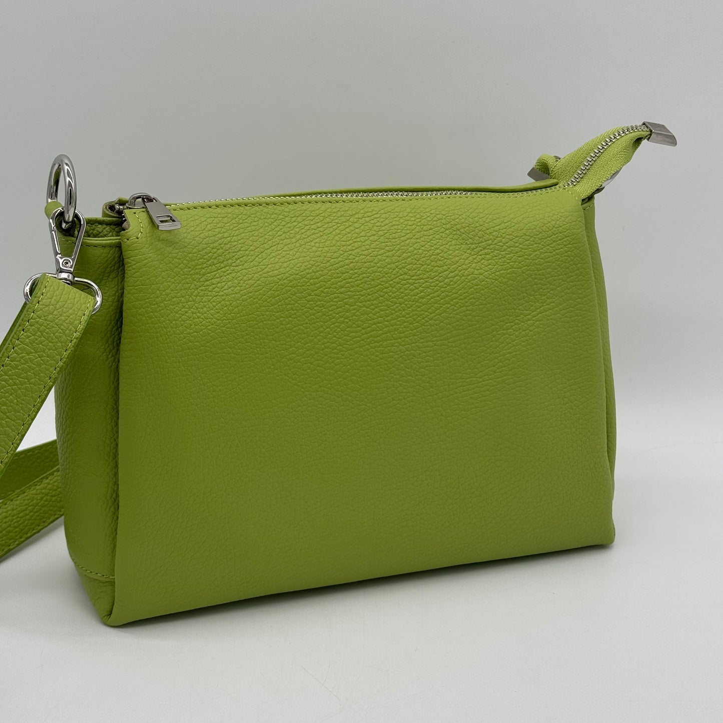 Leather Triple Compartment Crossbody Bag