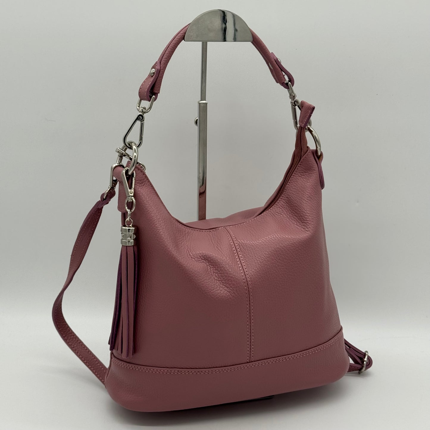 Leather Shoulder Crossbody Tassel Bag