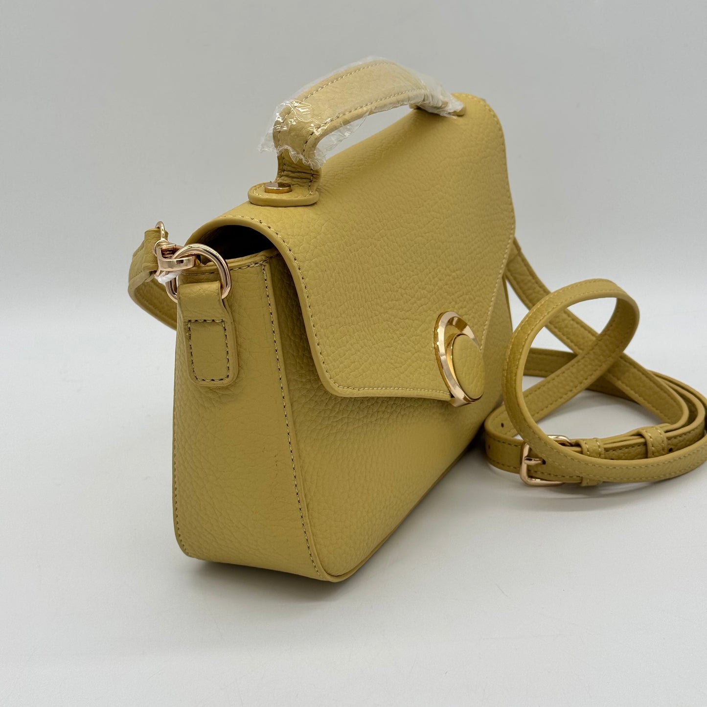 Faux Leather Crossbody Grab Bag
