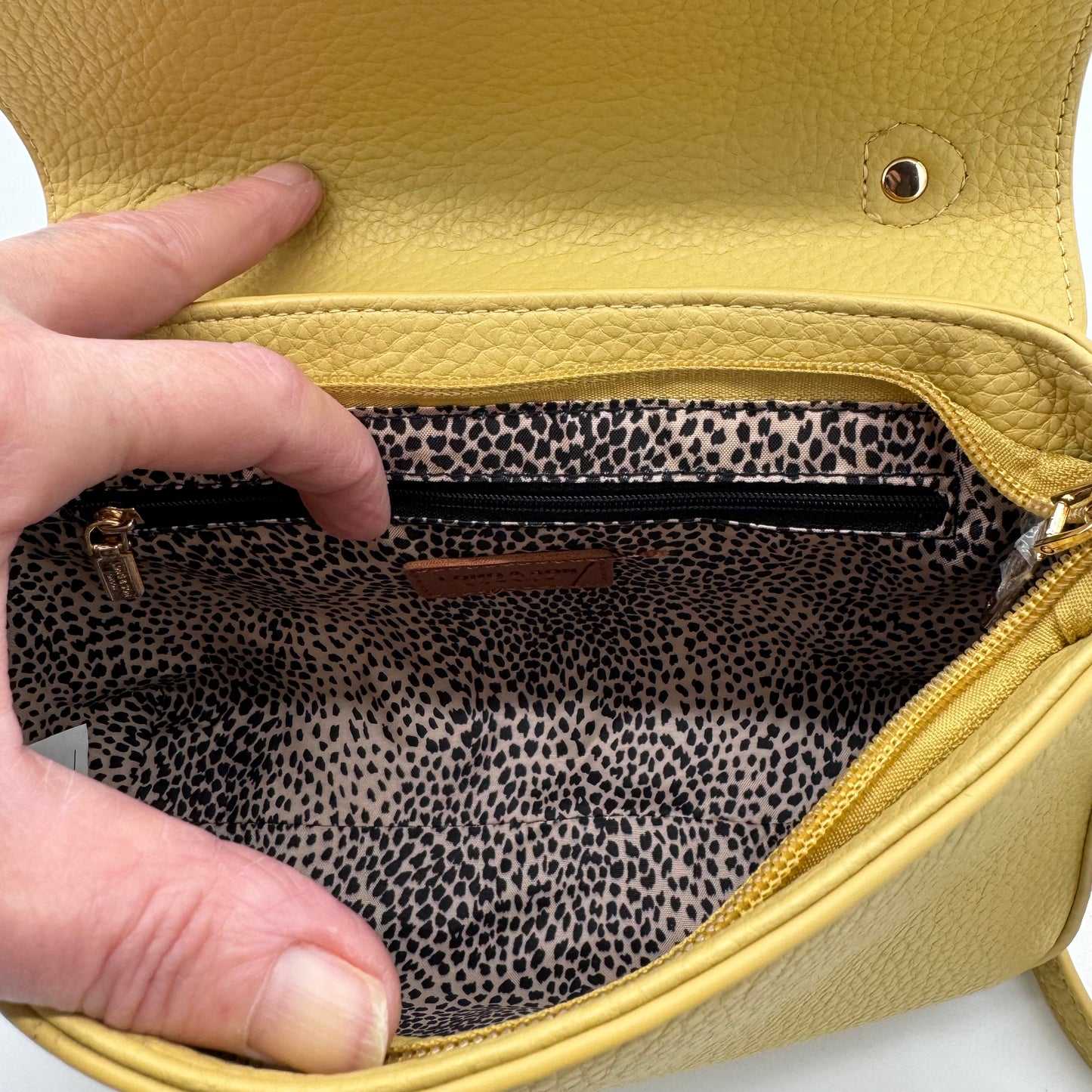 Faux Leather Crossbody Grab Bag