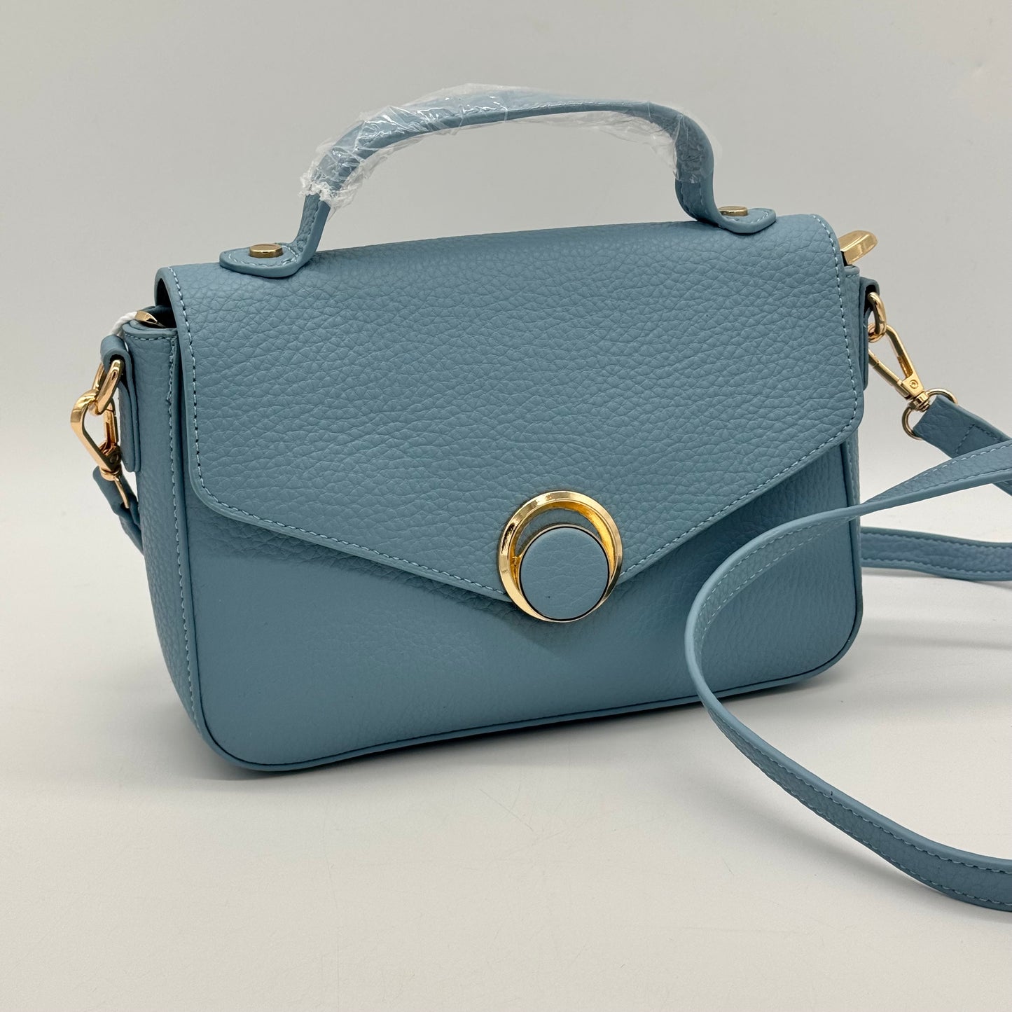 Faux Leather Crossbody Grab Bag