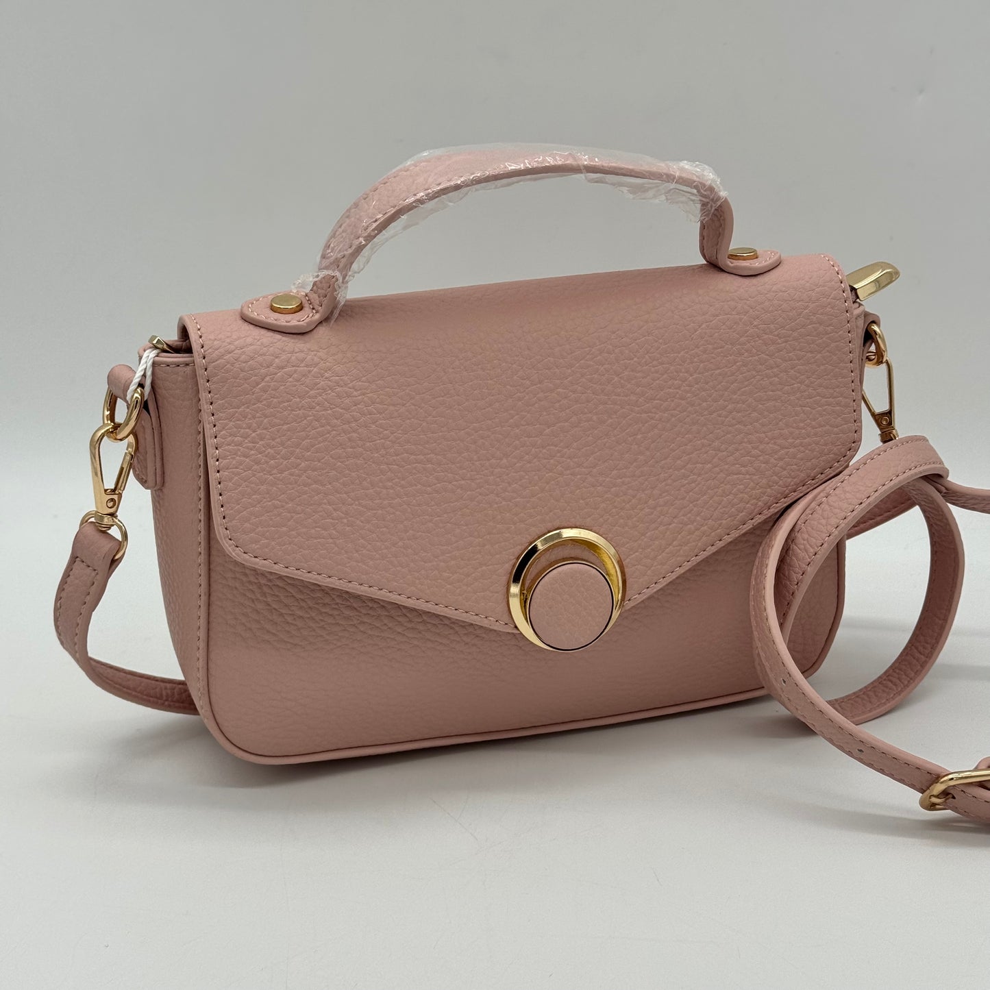 Faux Leather Crossbody Grab Bag