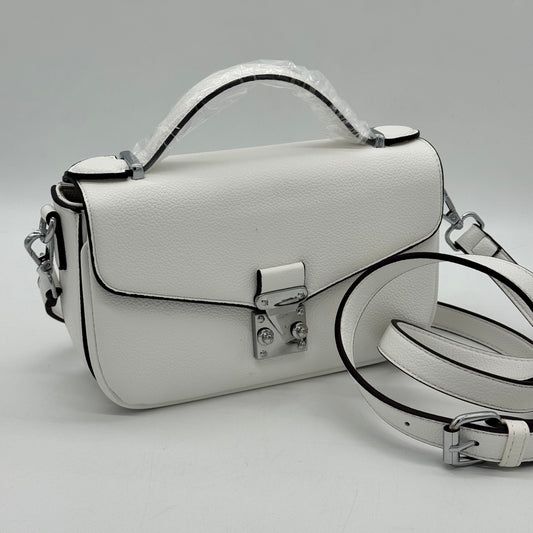 Faux Leather Crossbody Lock Grab Bag