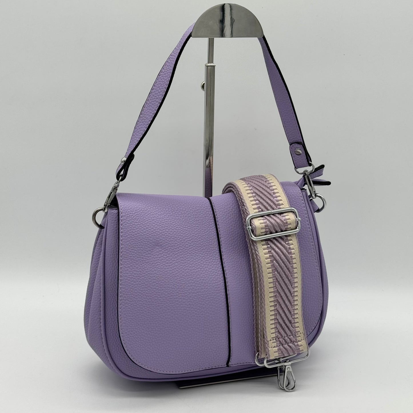 Faux Leather Crossbody Saddle Bag