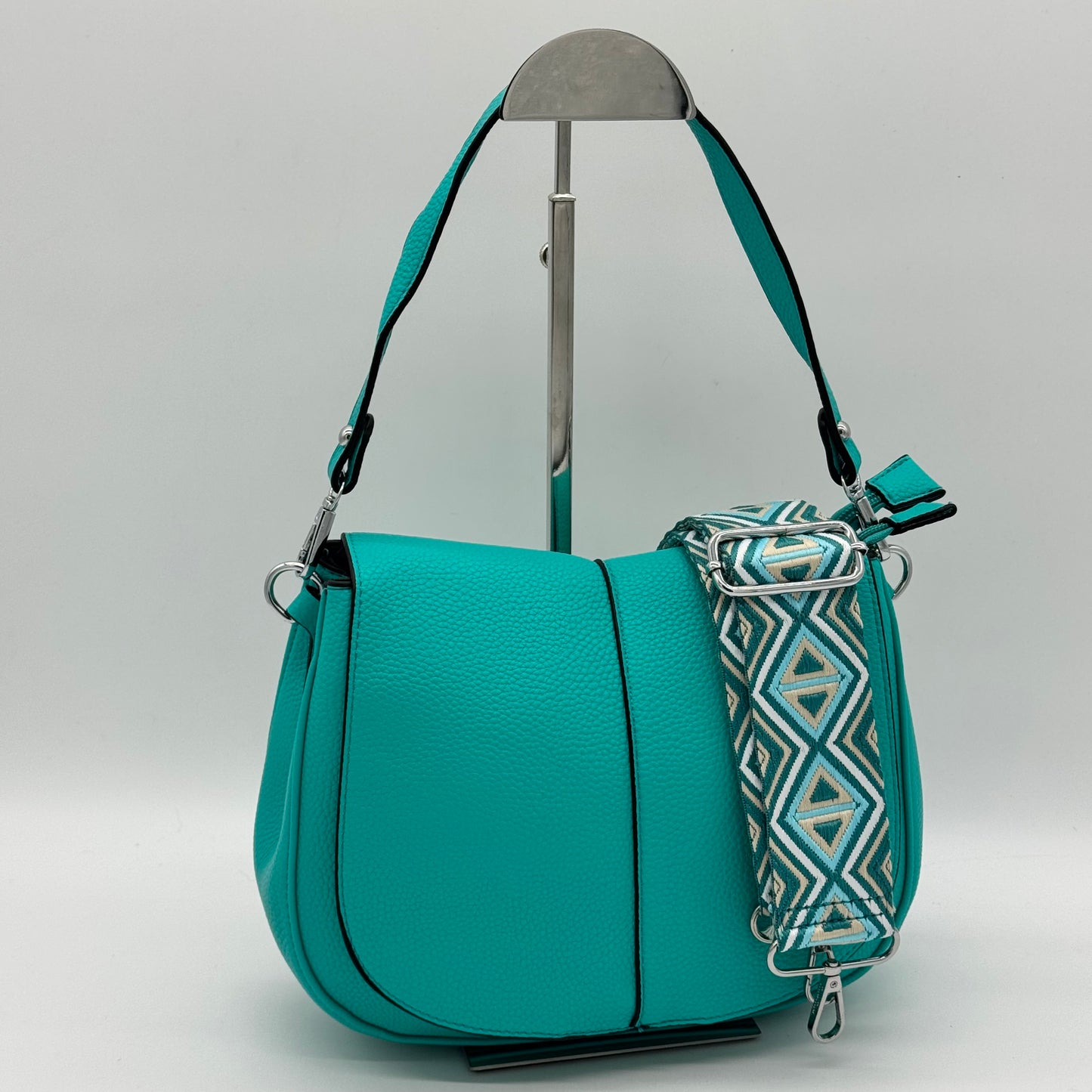 Faux Leather Crossbody Saddle Bag
