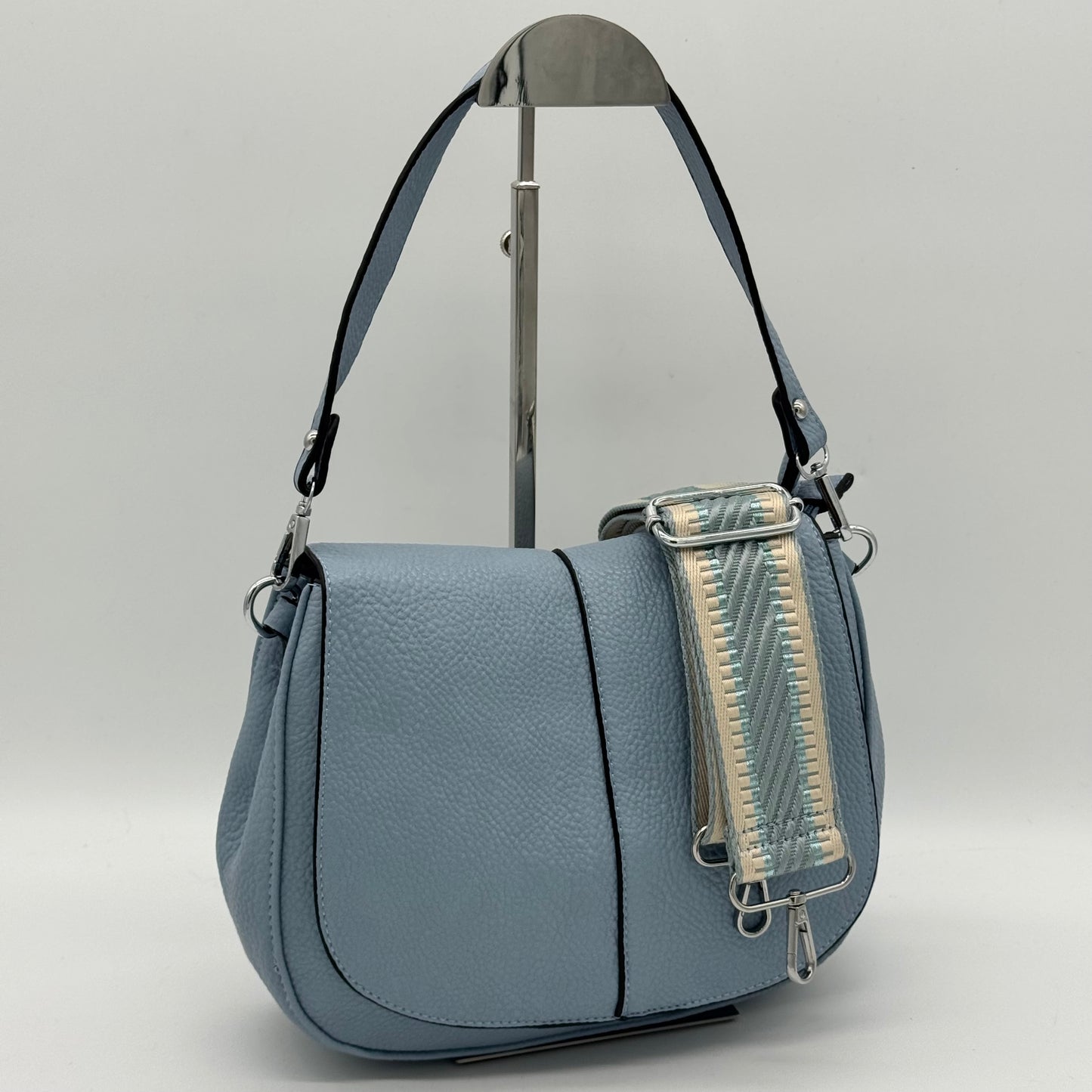 Faux Leather Crossbody Saddle Bag