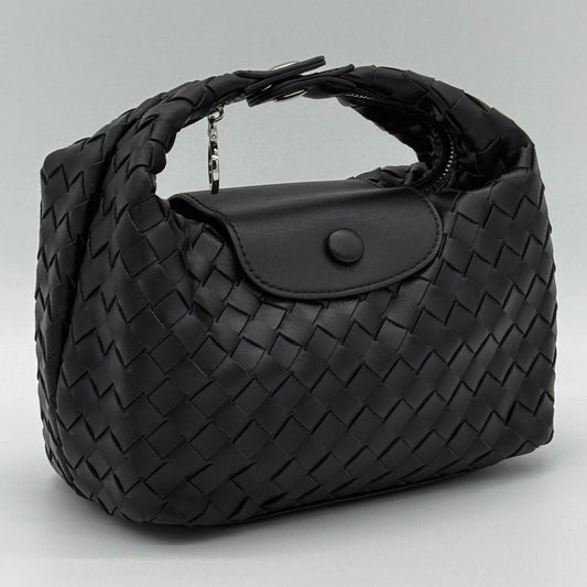Faux Leather Small Weave Bag