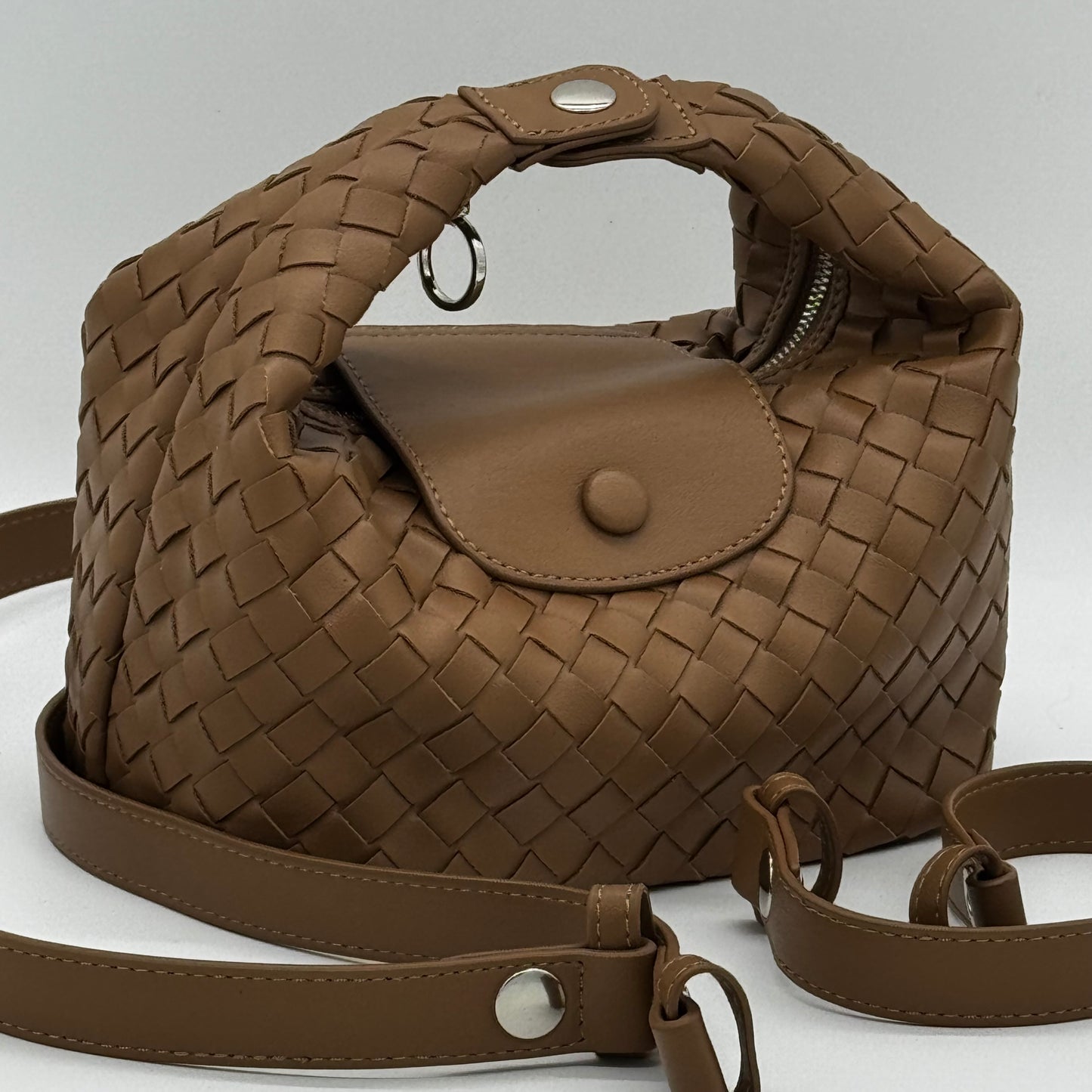 Faux Leather Small Weave Bag