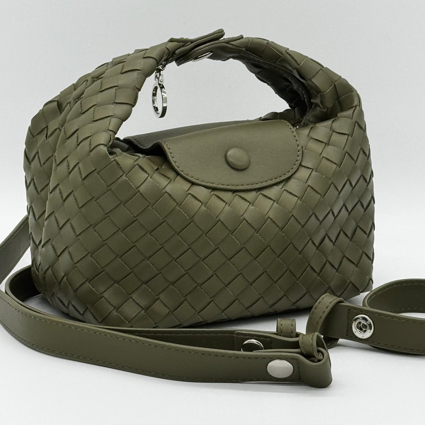 Faux Leather Small Weave Bag