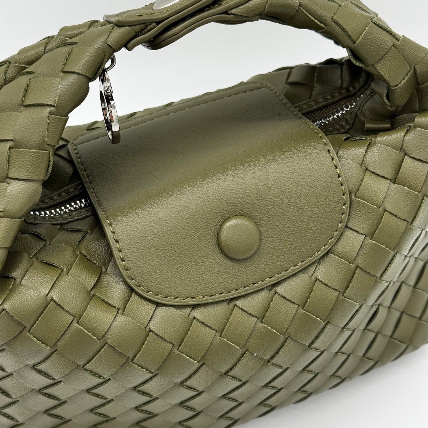 Faux Leather Small Weave Bag