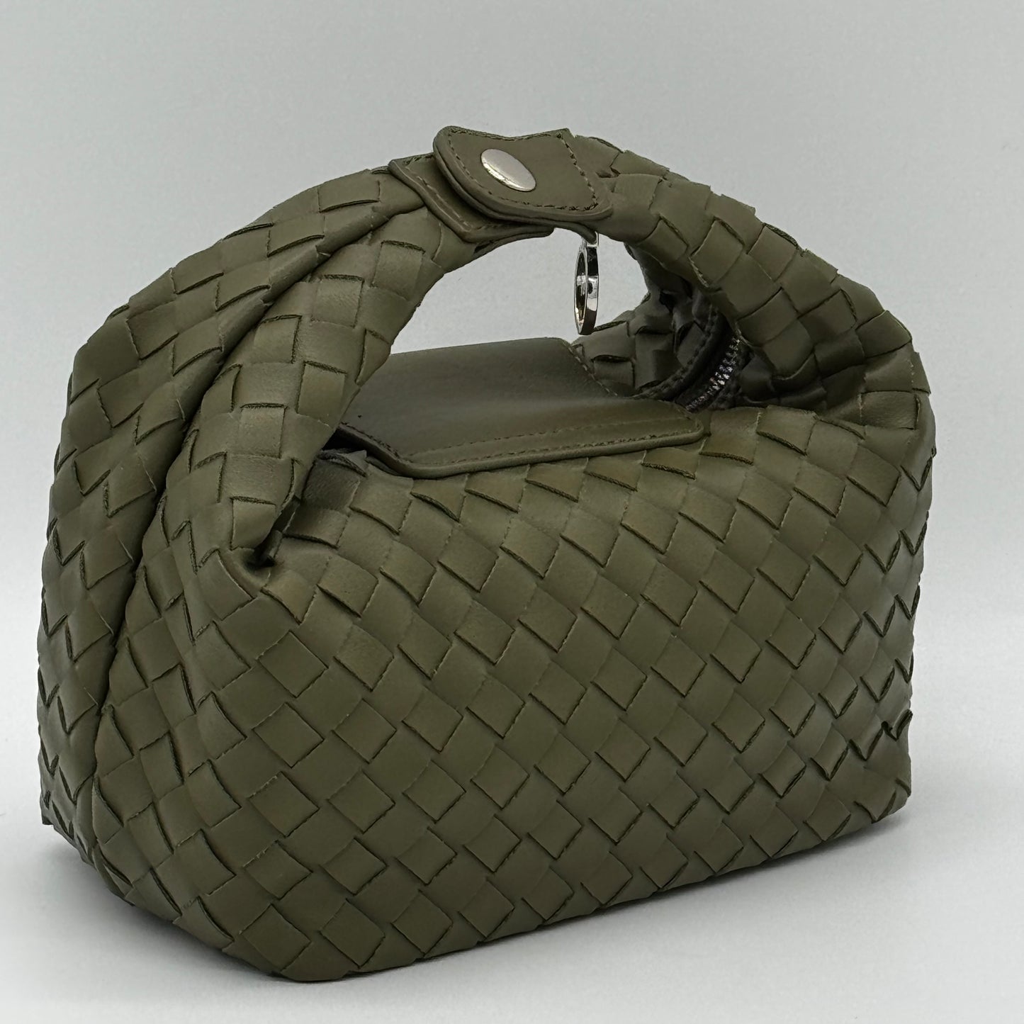 Faux Leather Small Weave Bag