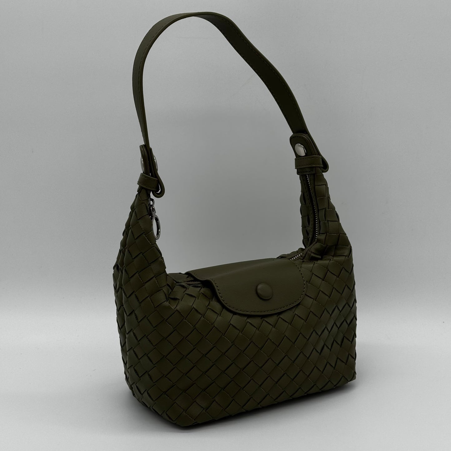 Faux Leather Small Weave Bag