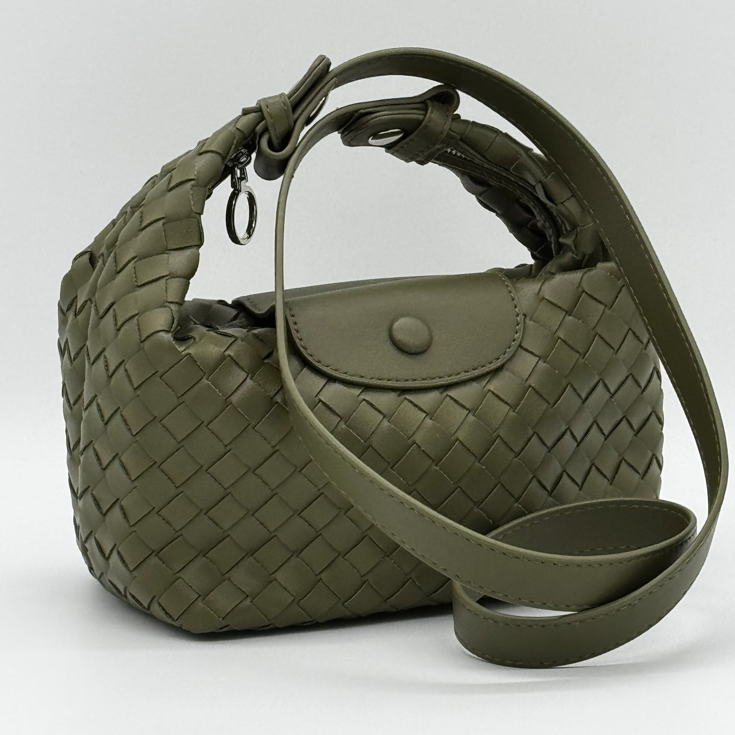 Faux Leather Small Weave Bag