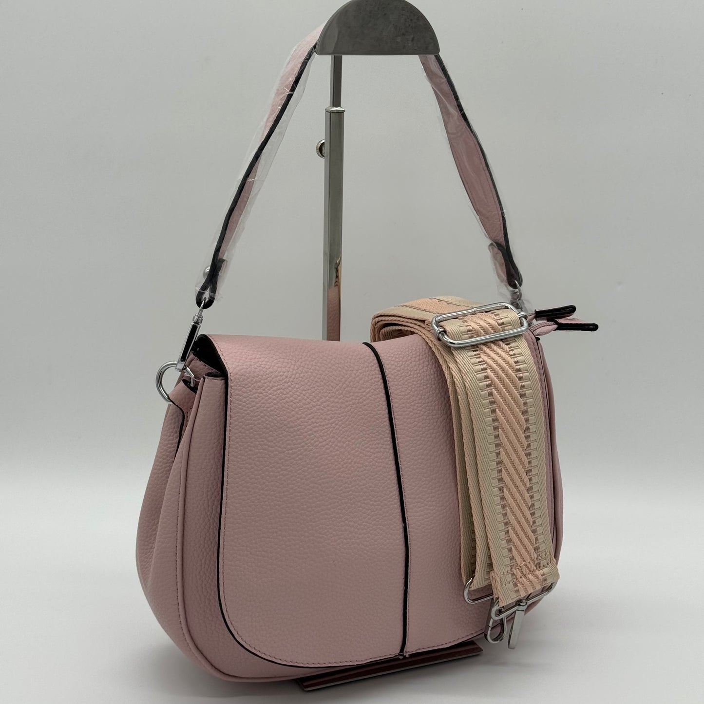 Faux Leather Crossbody Saddle Bag