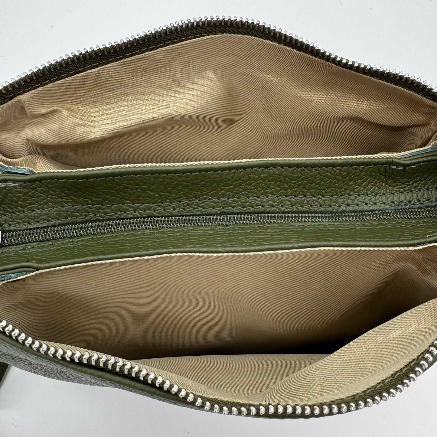 Leather Triple Compartment Crossbody Bag