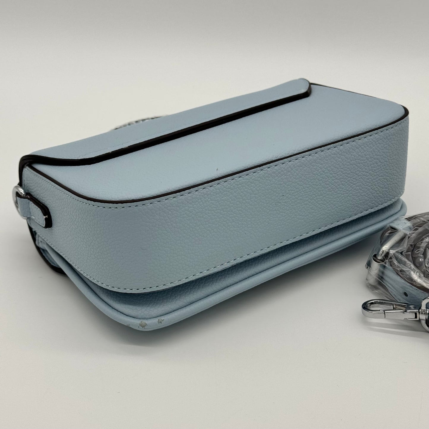 Faux Leather Crossbody Lock Grab Bag