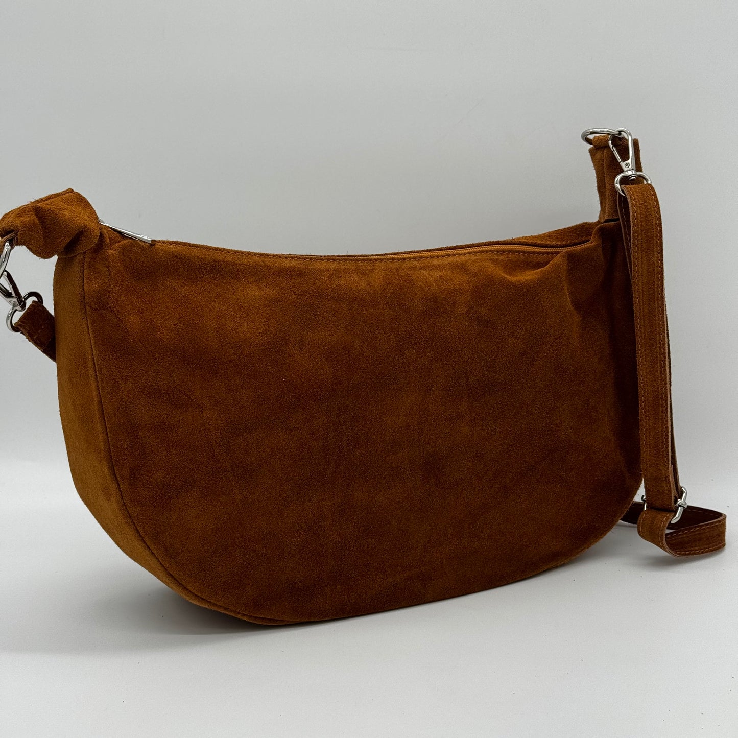 Suede Dumpling Style Crossbody Bag