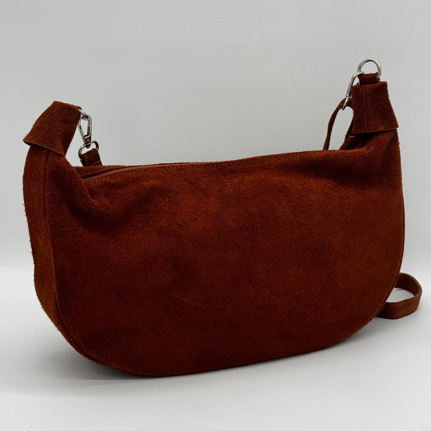 Suede Dumpling Style Crossbody Bag