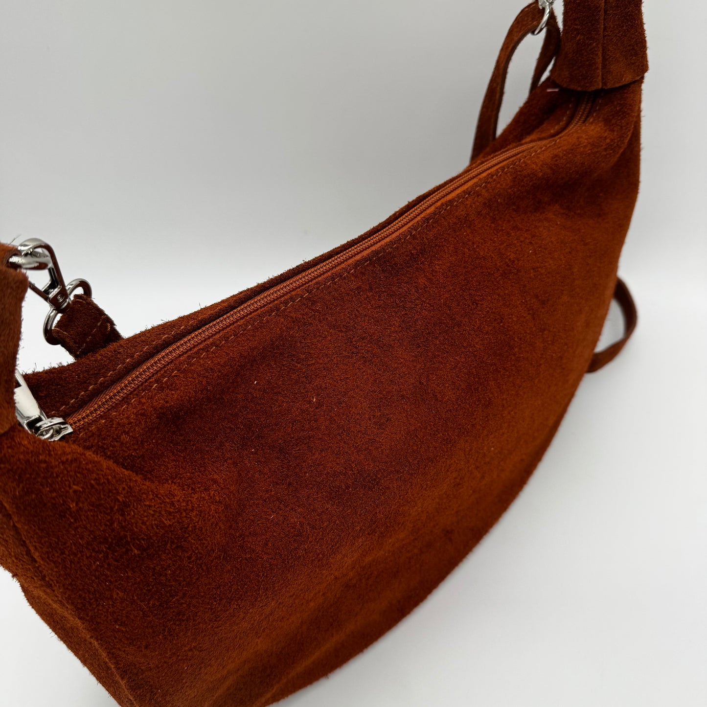 Suede Dumpling Style Crossbody Bag
