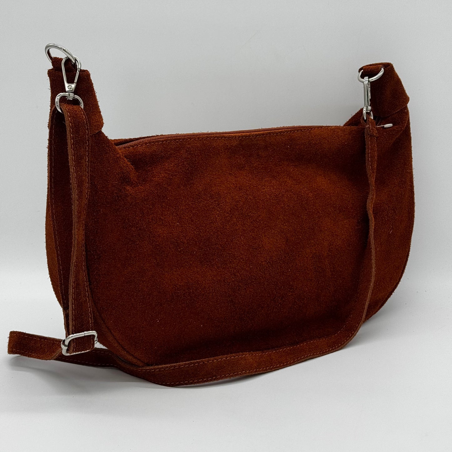Suede Dumpling Style Crossbody Bag