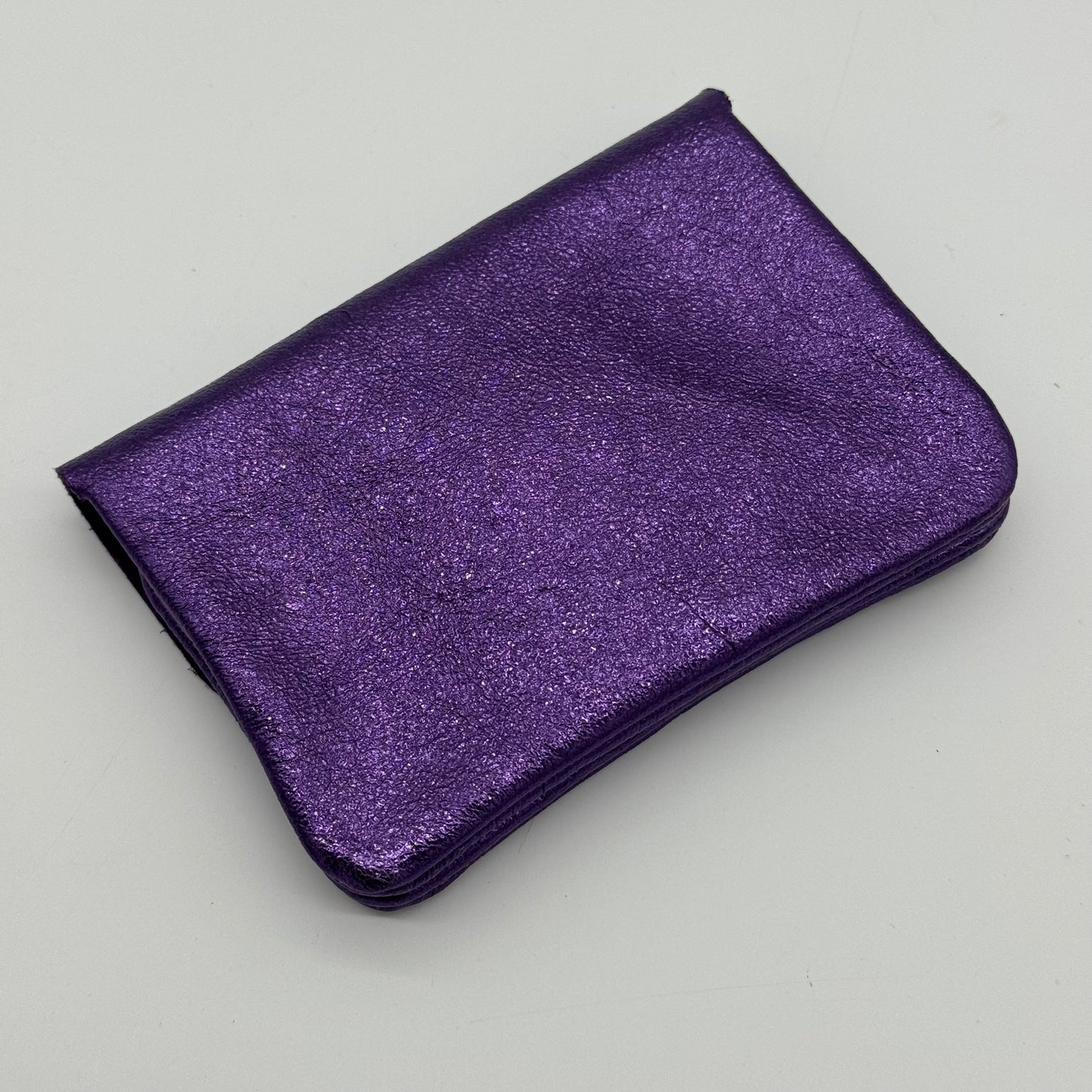 Leather Metallic Mini Popper Purse