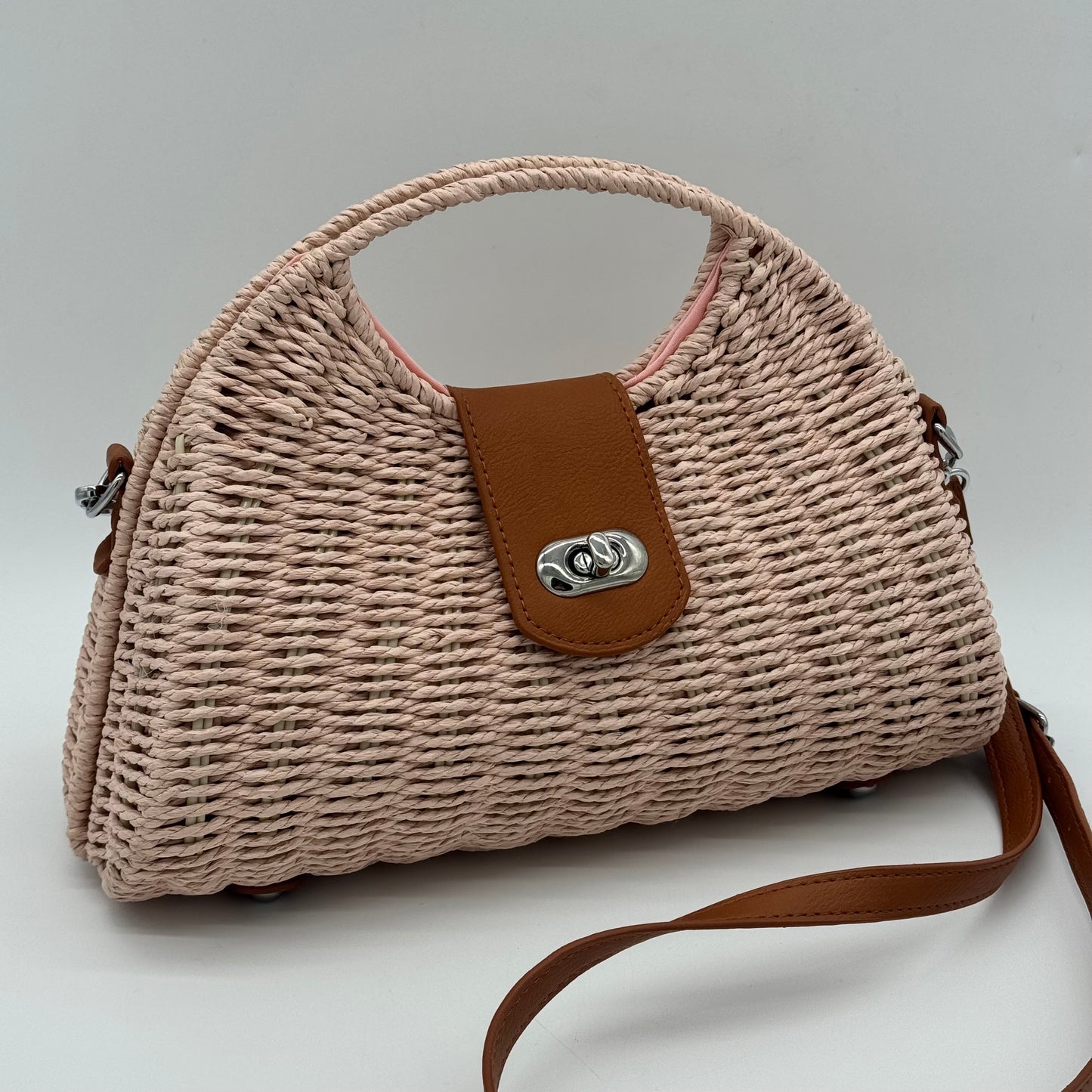 Straw Crossbody Grab Bag