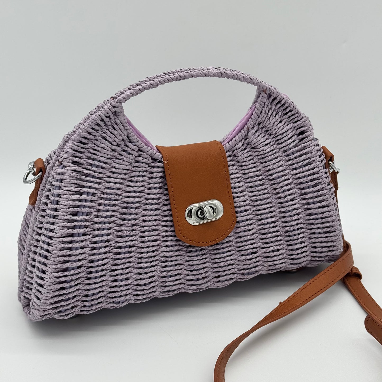 Straw Crossbody Grab Bag