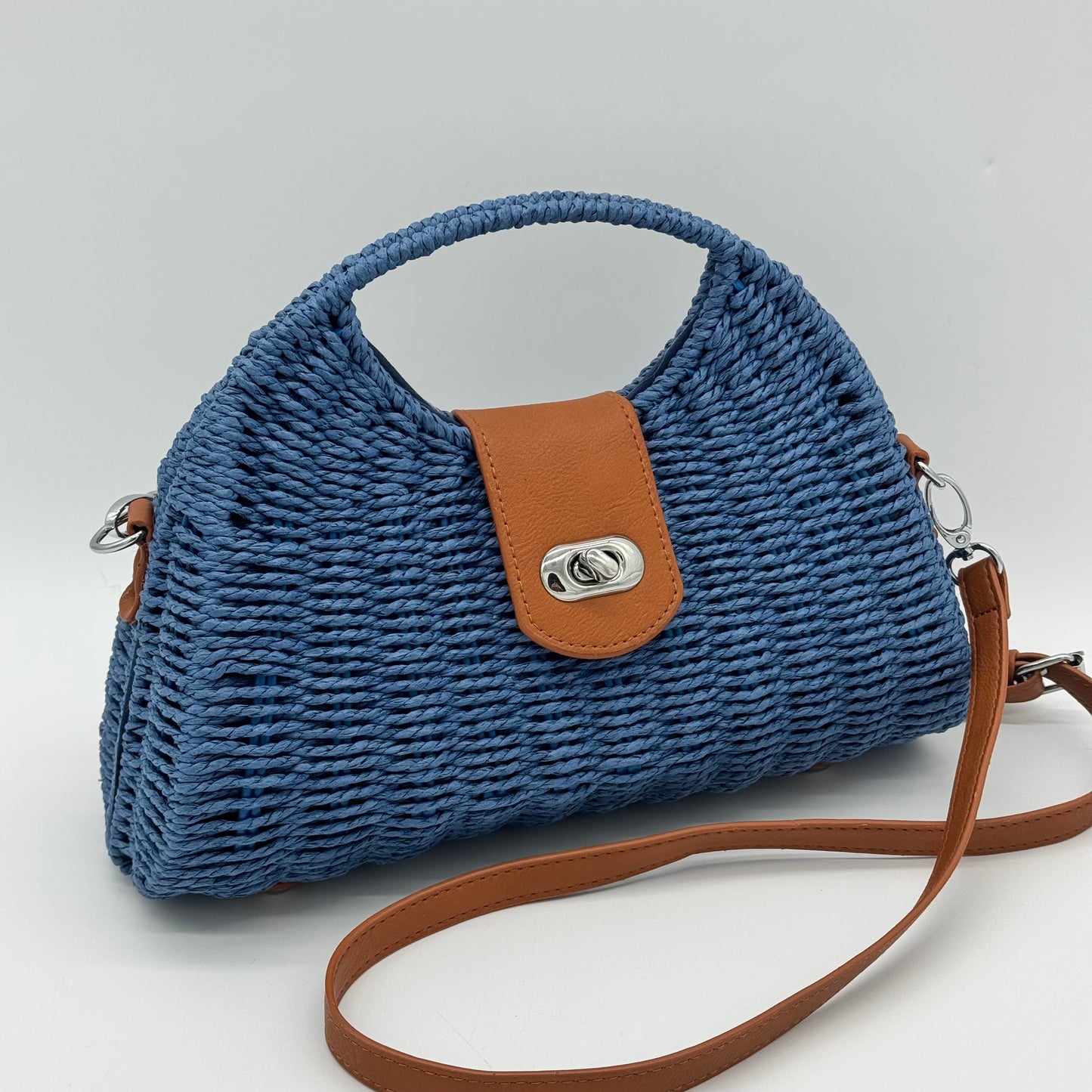 Straw Crossbody Grab Bag