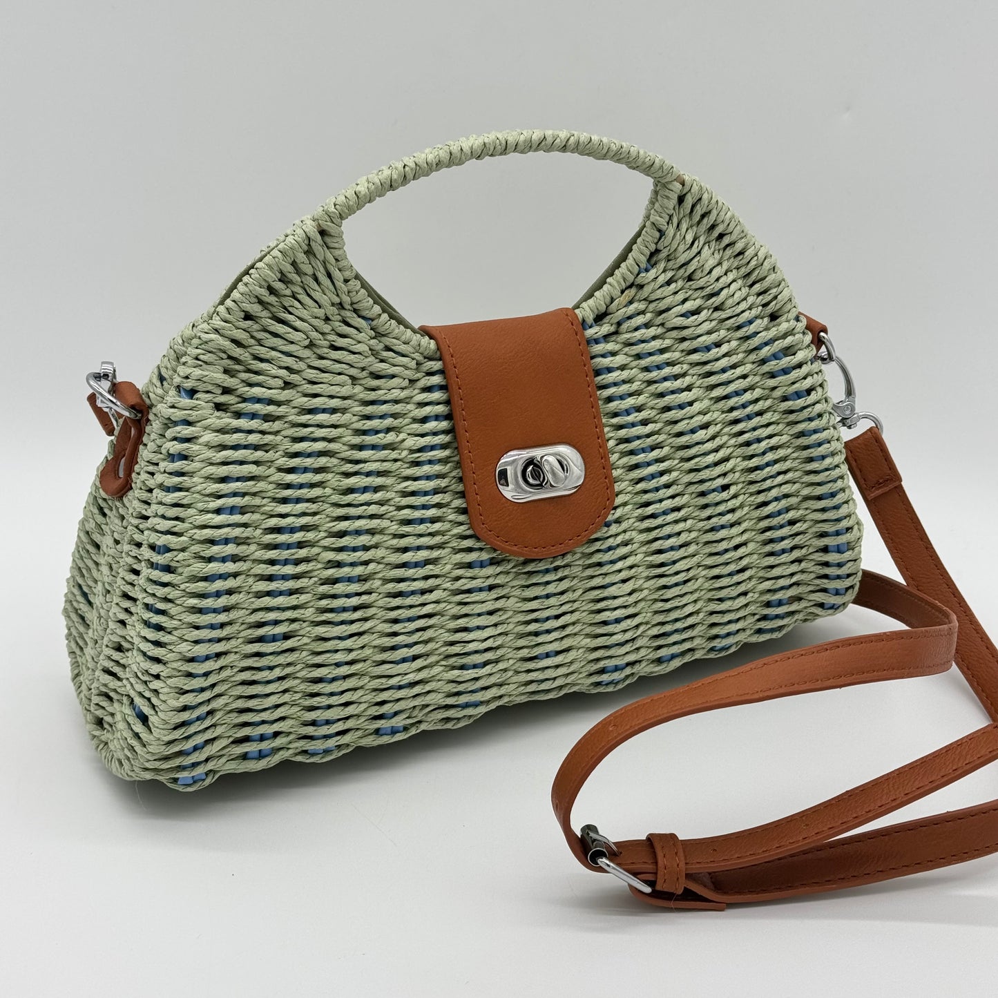 Straw Crossbody Grab Bag