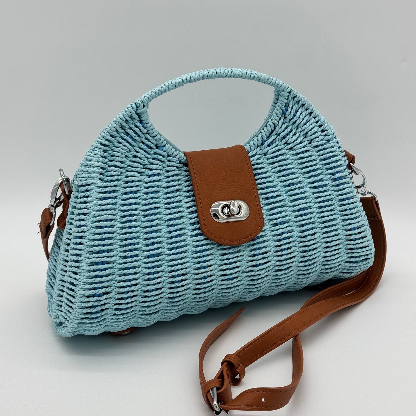 Straw Crossbody Grab Bag