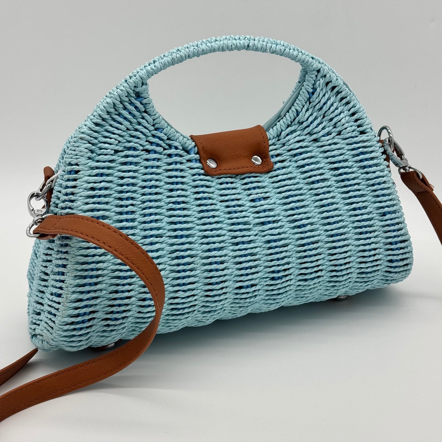 Straw Crossbody Grab Bag