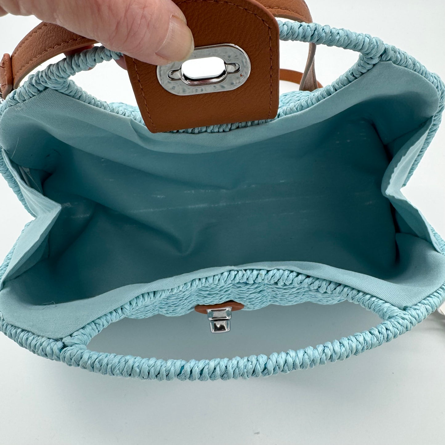 Straw Crossbody Grab Bag