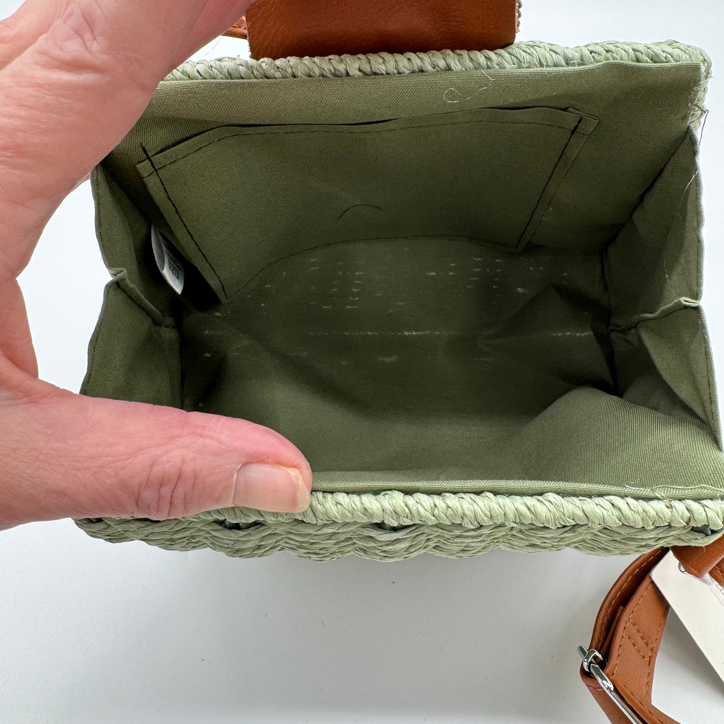 Straw Beaded Crossbody Bag