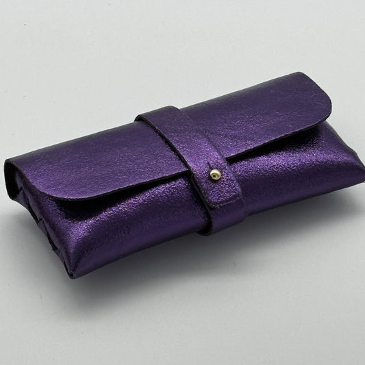 Metallic Leather Glasses Case