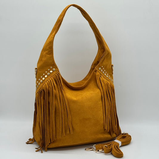 Faux Suede Boho Bag