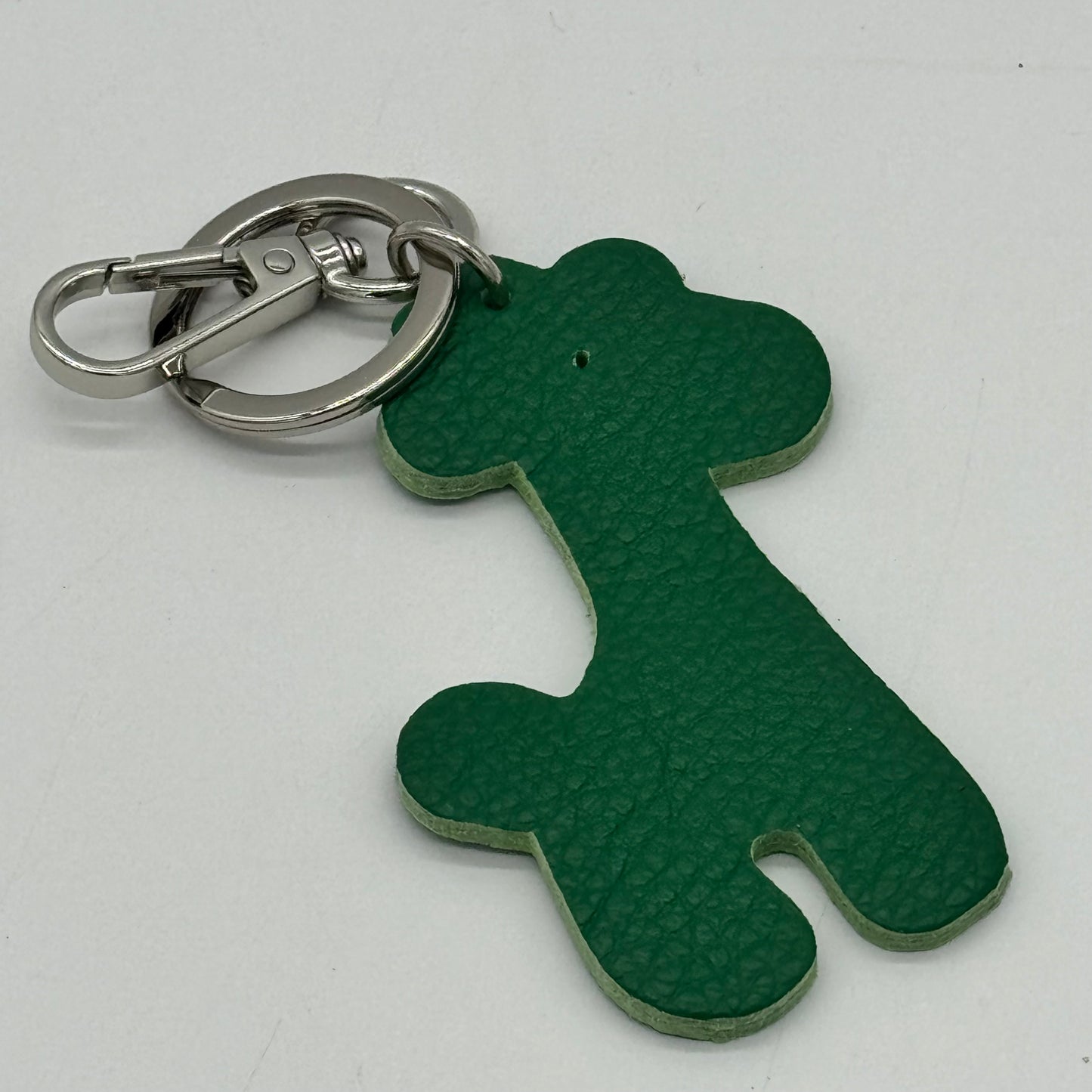 Leather Giraffe Bag Charm Keyring