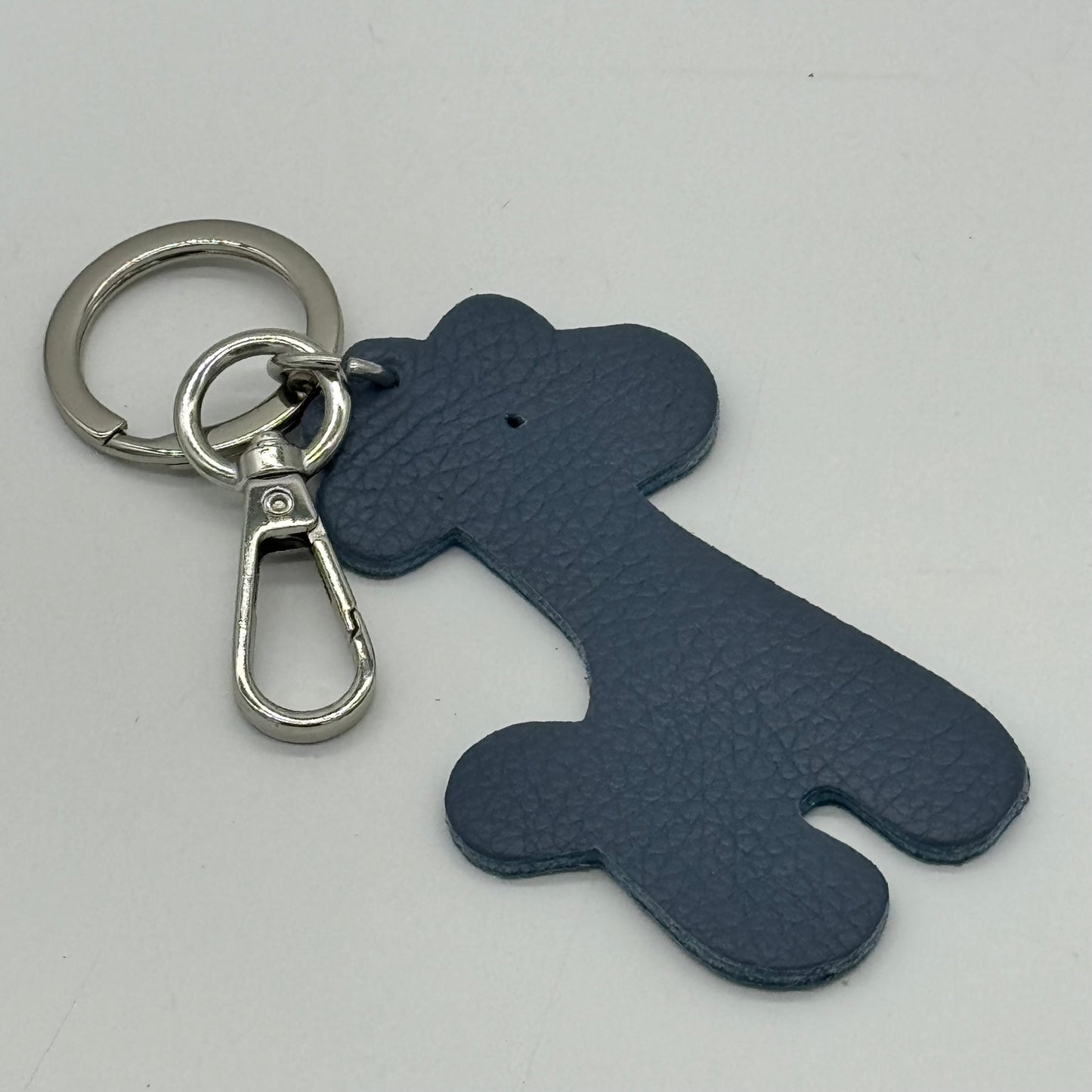 Leather Giraffe Bag Charm Keyring