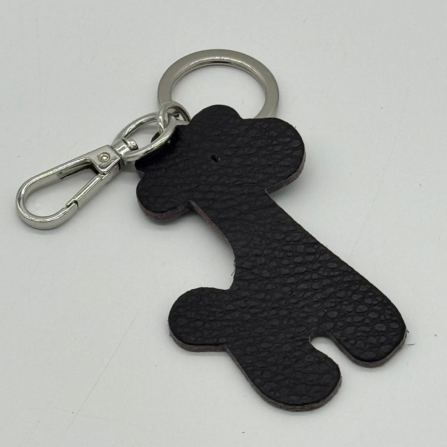 Leather Giraffe Bag Charm Keyring