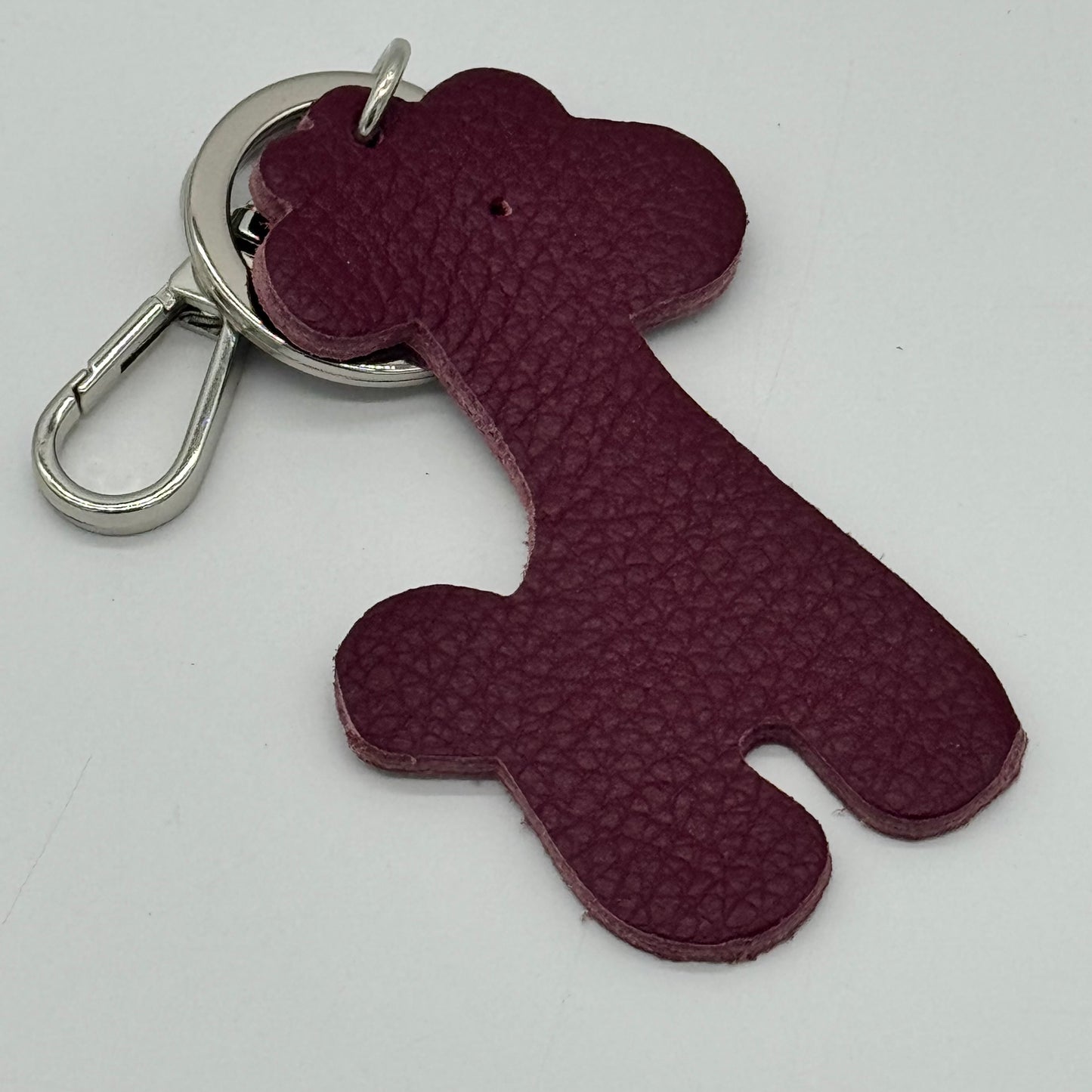 Leather Giraffe Bag Charm Keyring