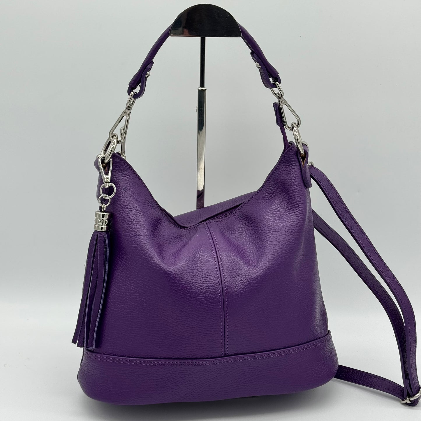 Leather Shoulder Crossbody Tassel Bag