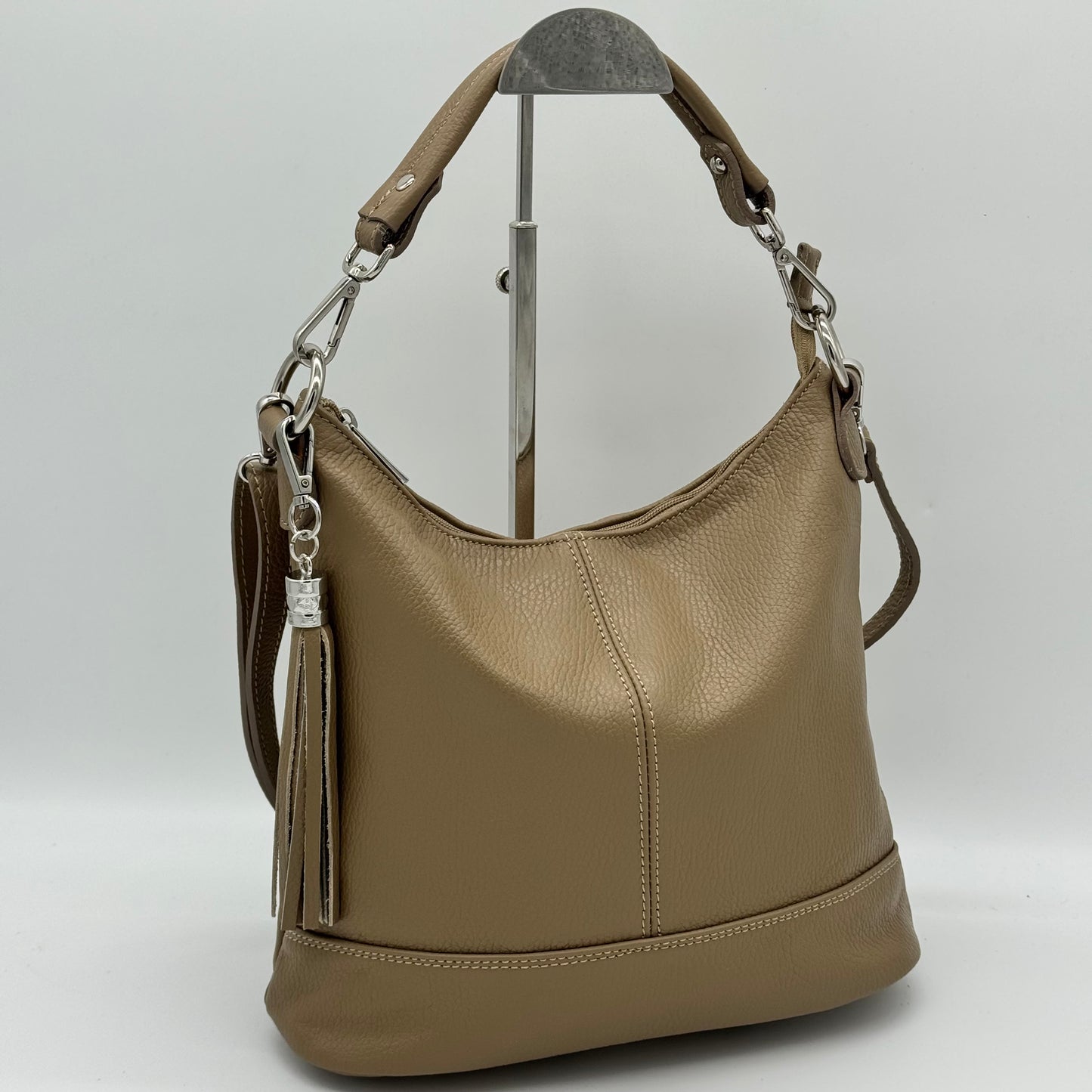 Leather Shoulder Crossbody Tassel Bag