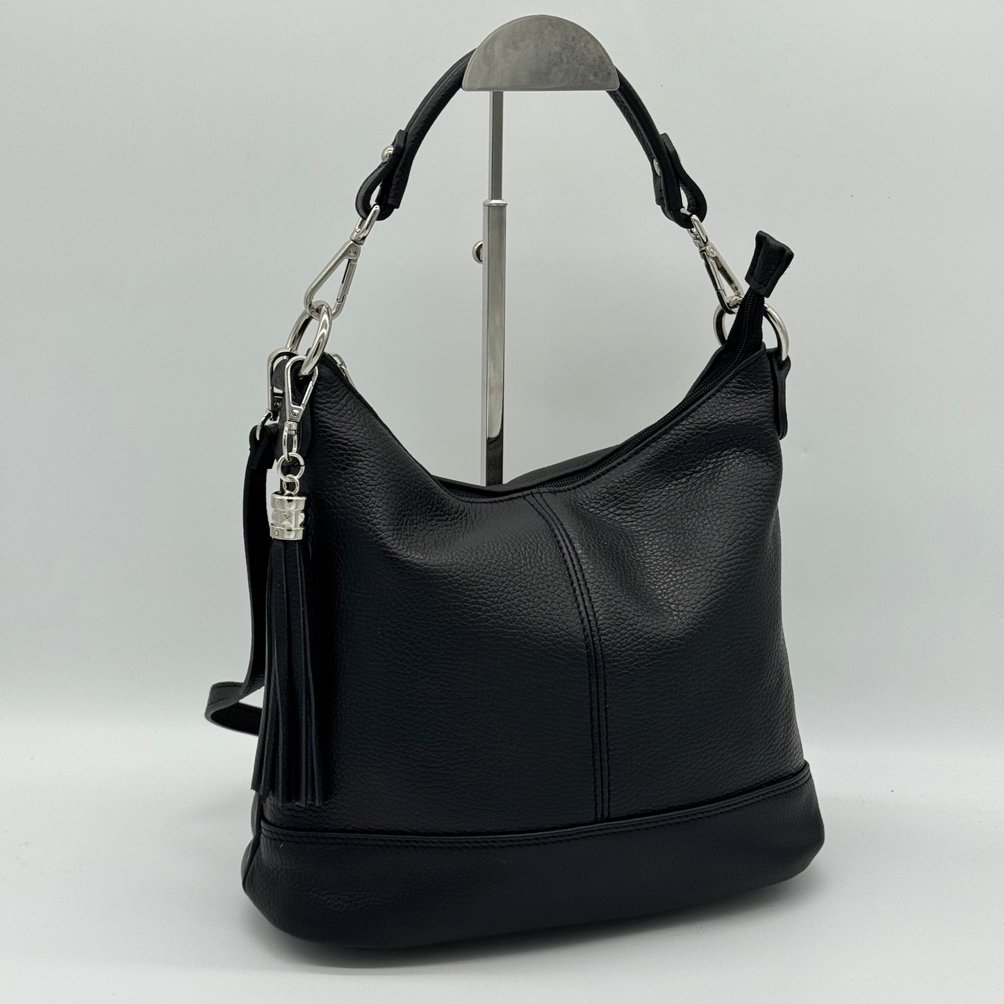 Leather Shoulder Crossbody Tassel Bag