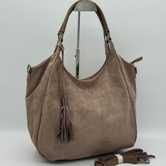Faux Suede Shoulder Bag